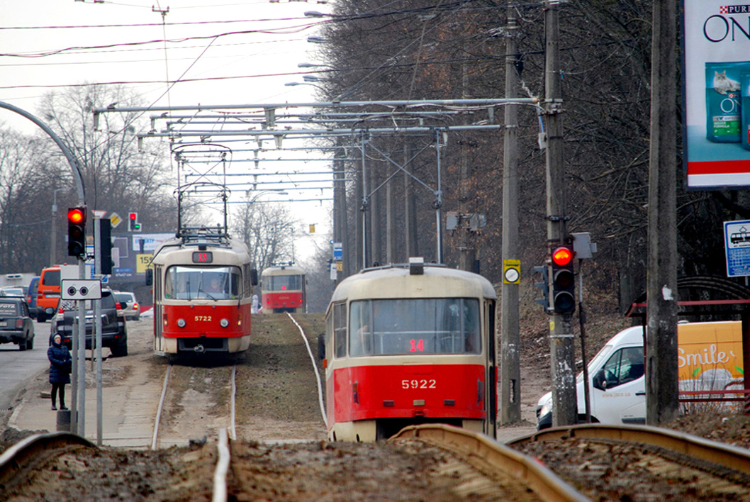 Киев, Tatra T3SUCS № 5922; Киев — Трамвайные линии: Подольская сеть — запад, юг