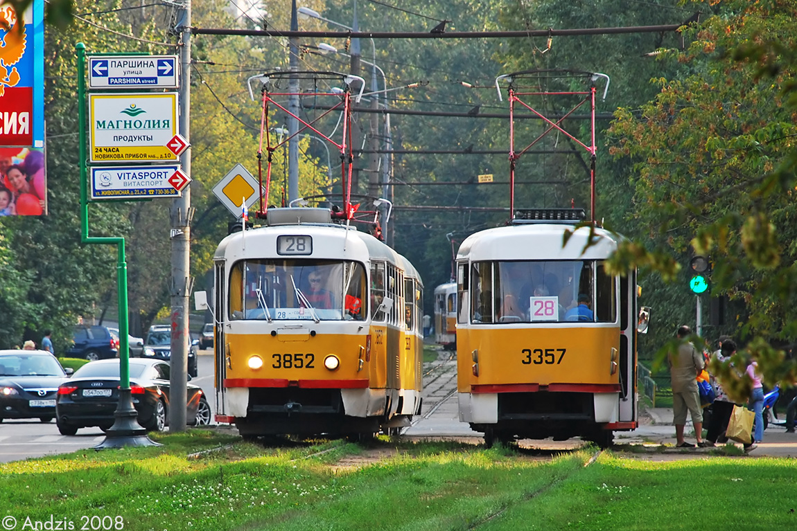 Москва, Tatra T3SU № 3852; Москва, МТТМ № 3357