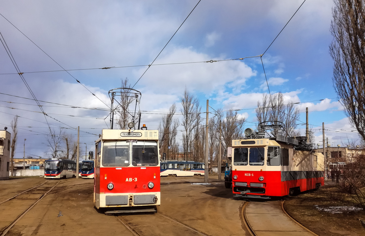 Kyjev, KTV-57 č. АВ-3; Kyjev, KTV-57 č. КСВ-1; Kyjev — Tramway depots: Darnytske