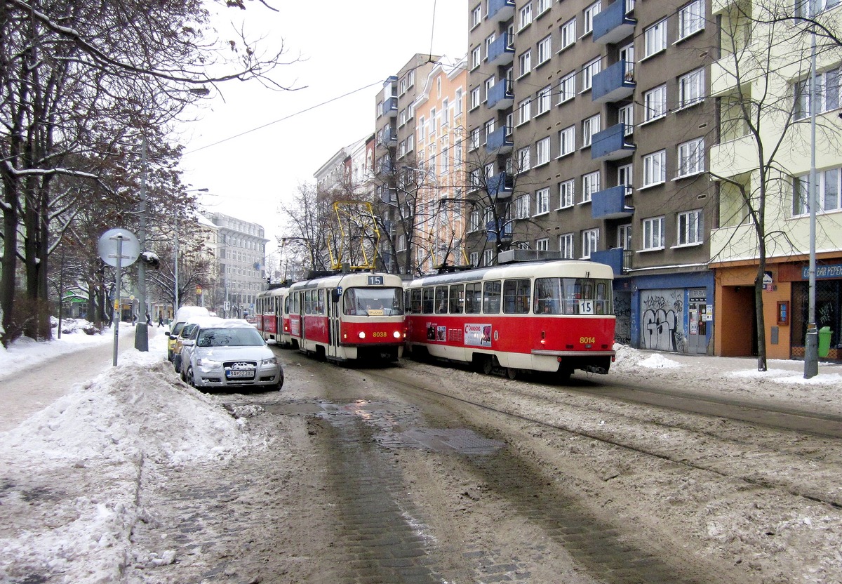 Прага, Tatra T3M № 8038; Прага, Tatra T3M № 8014