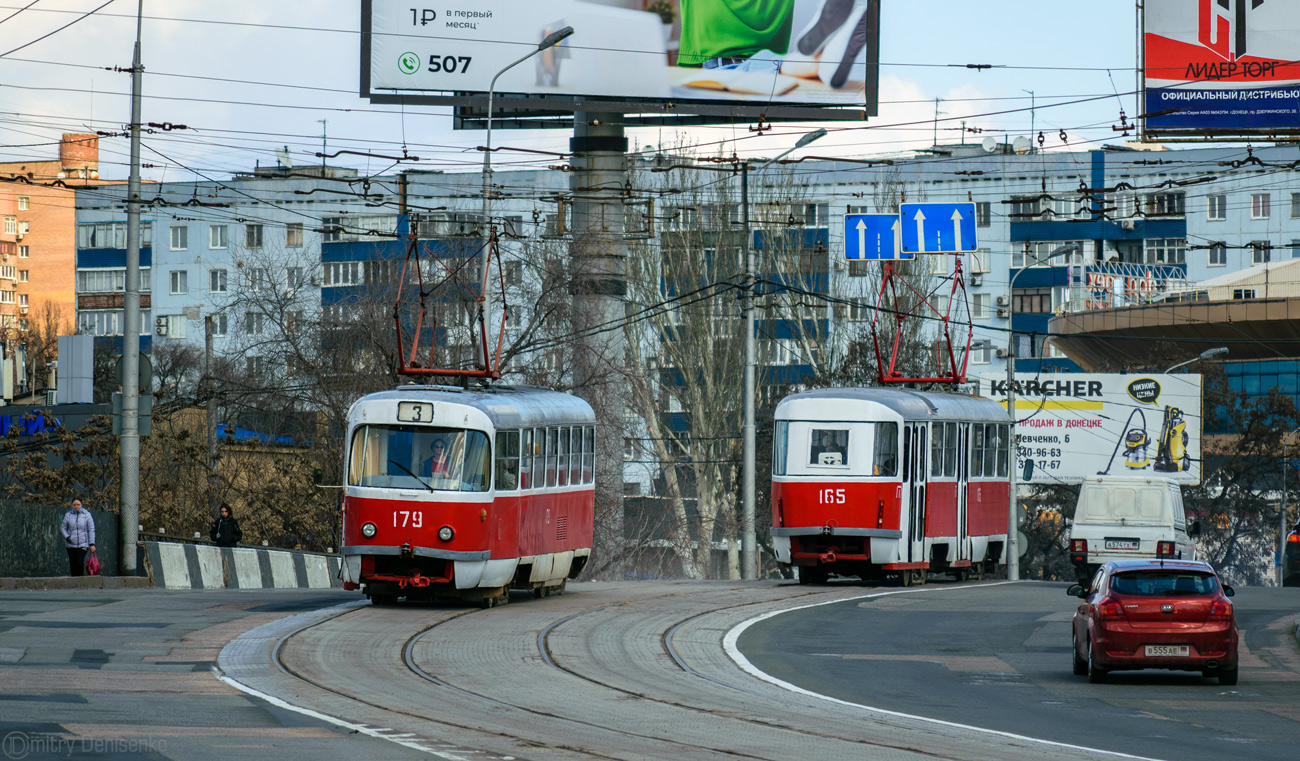 Донецк, Tatra T3SU № 179; Донецк, Tatra T3SU № 165
