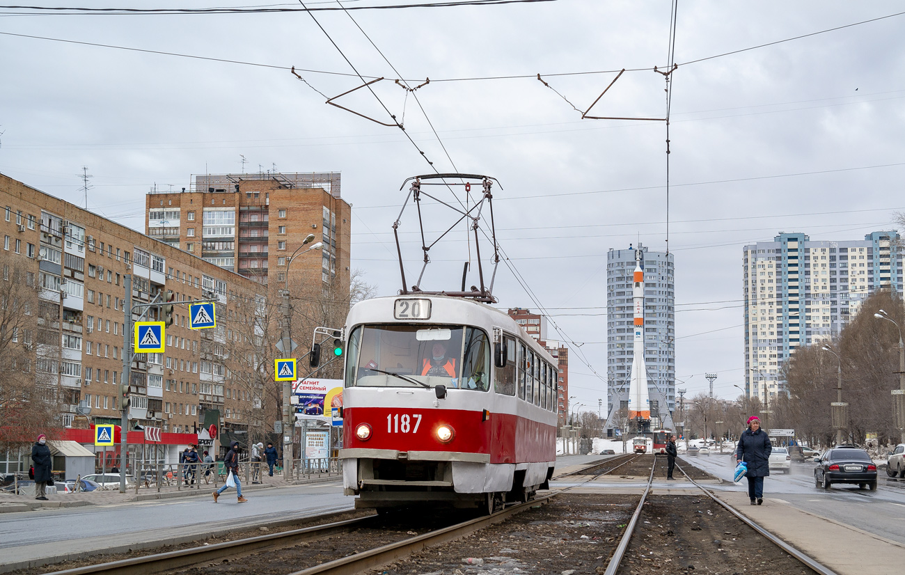 Самара, Tatra T3SU (двухдверная) № 1187