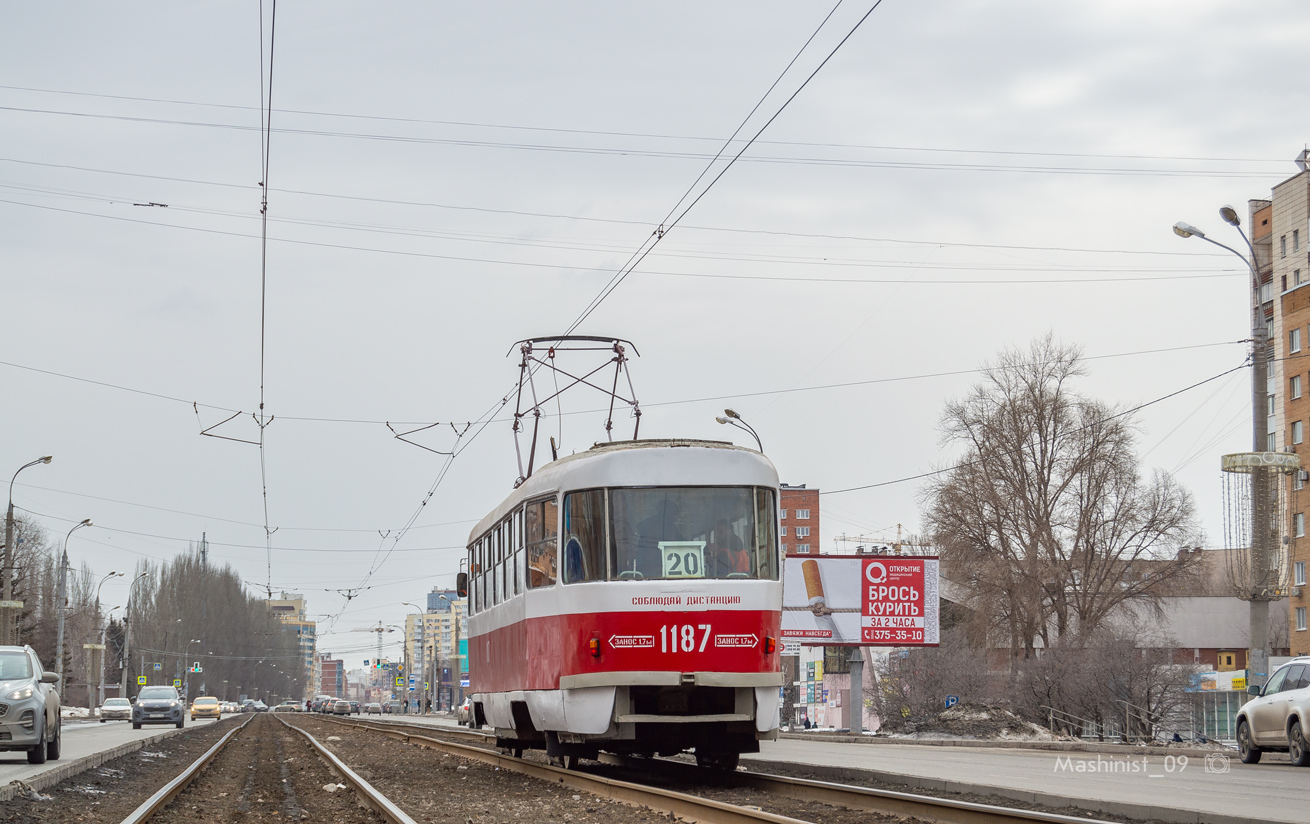 Самара, Tatra T3SU (двухдверная) № 1187