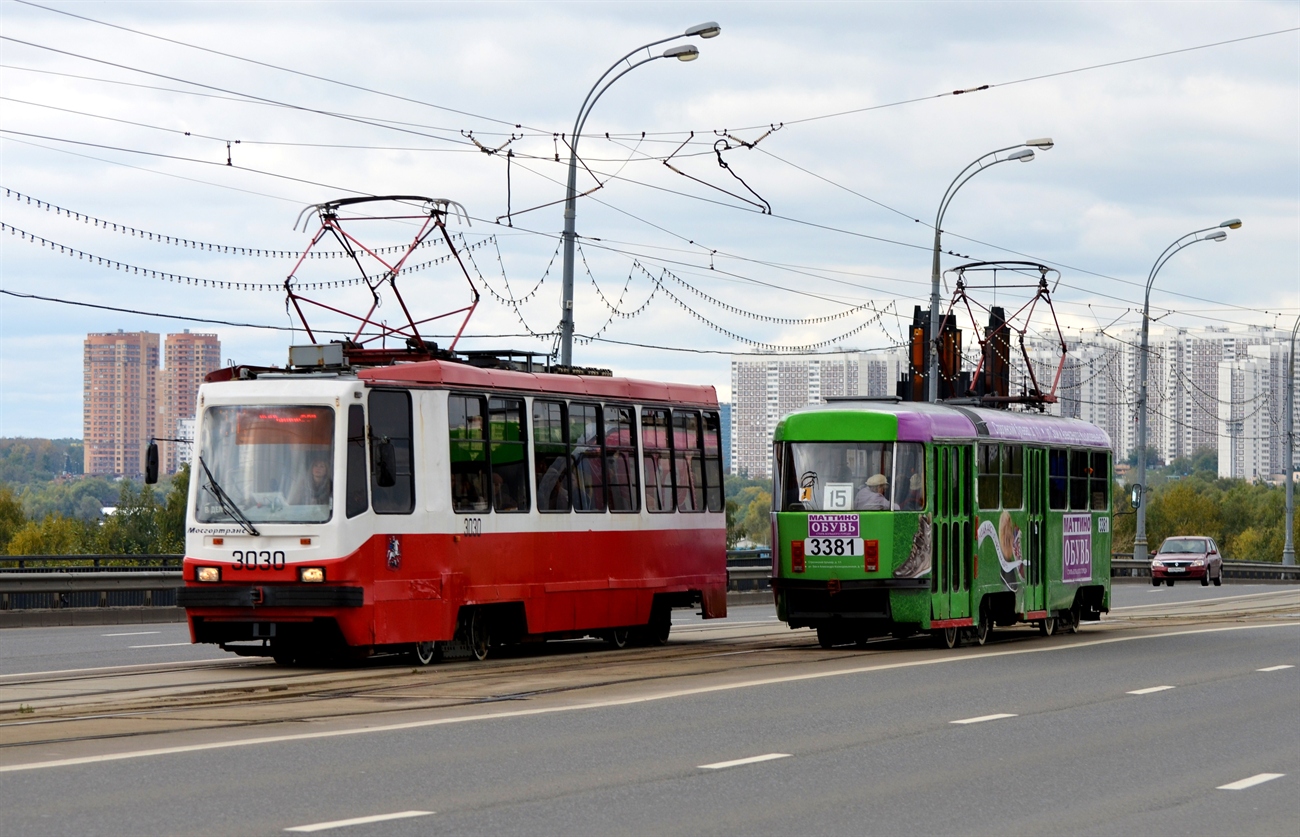 Москва, 71-134А (ЛМ-99АЭ) № 3030; Москва, МТТЧ № 3381