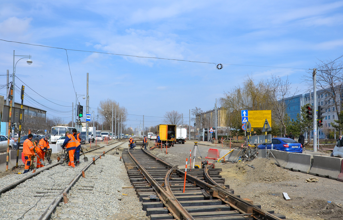 Krasnodar — New tram line on Moskovskaya street