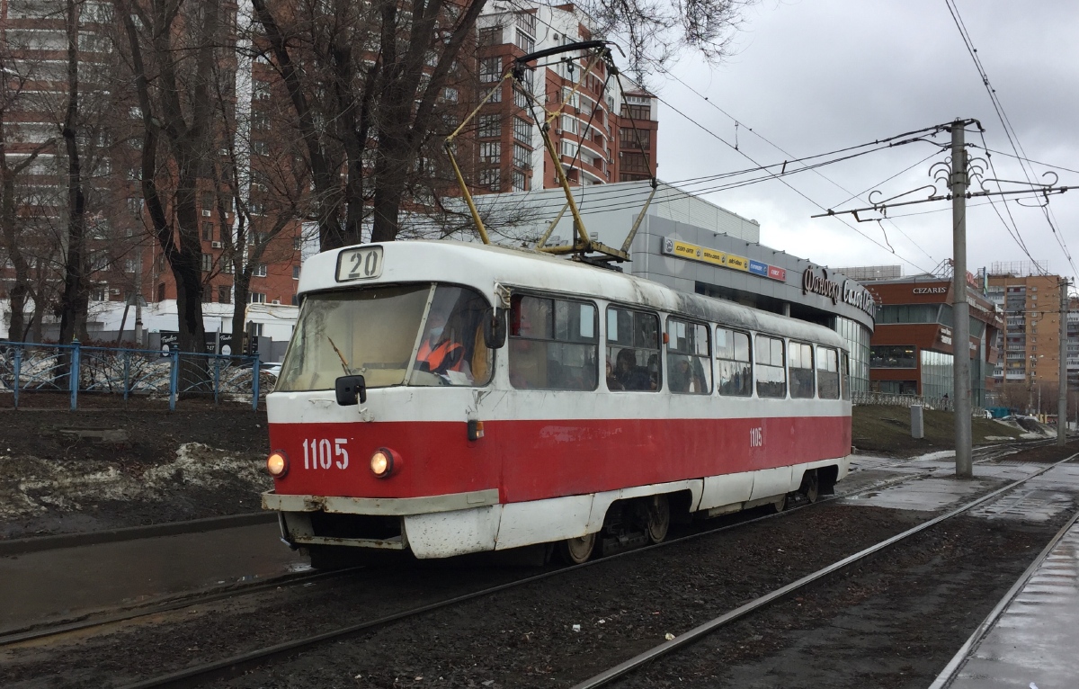Самара, Tatra T3SU (двухдверная) № 1105