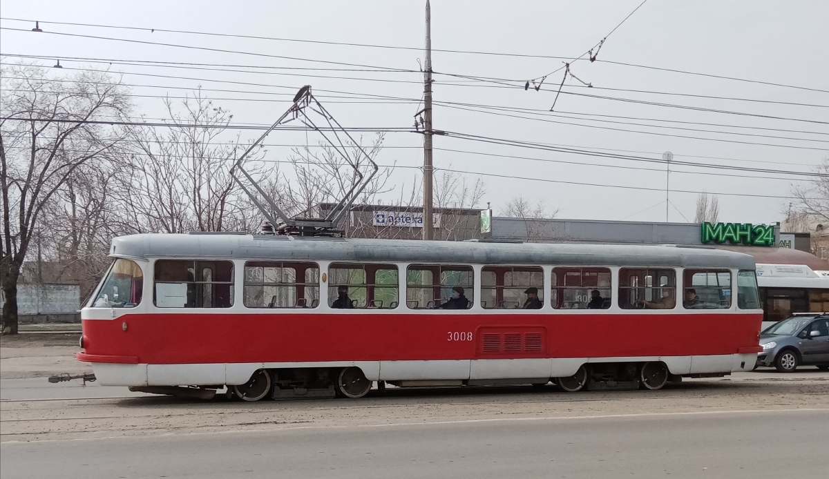Волгоград, Tatra T3SU (двухдверная) № 3008