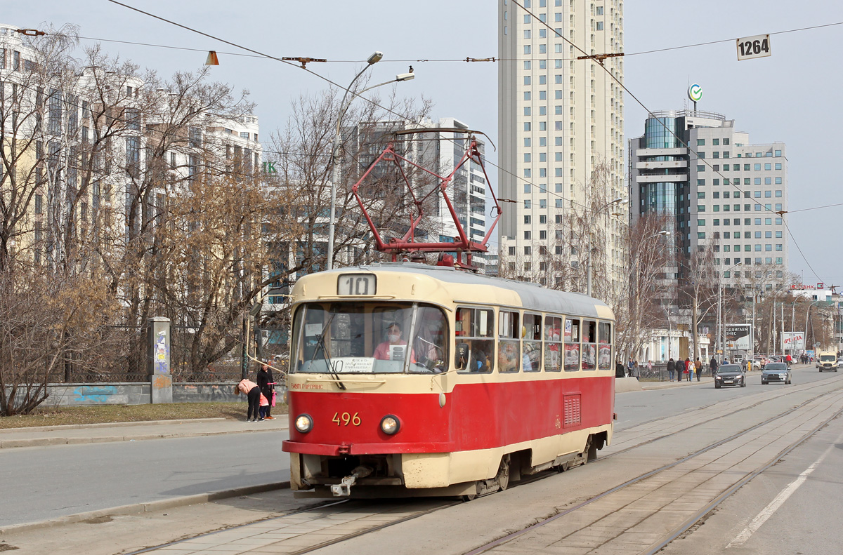Yekaterinburg, Tatra T3SU (2-door) # 496