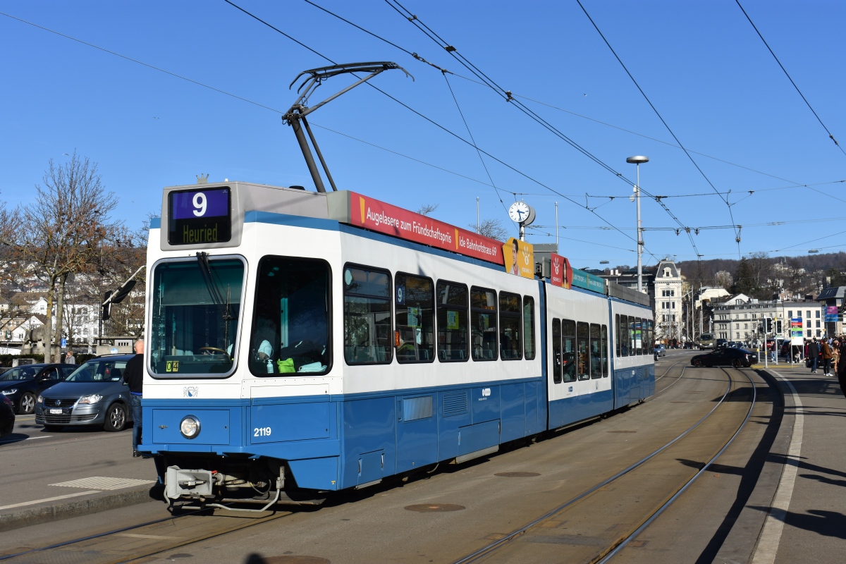 Цюрих, SWP/SIG/ABB Be 4/8 "Tram 2000 Sänfte" № 2119