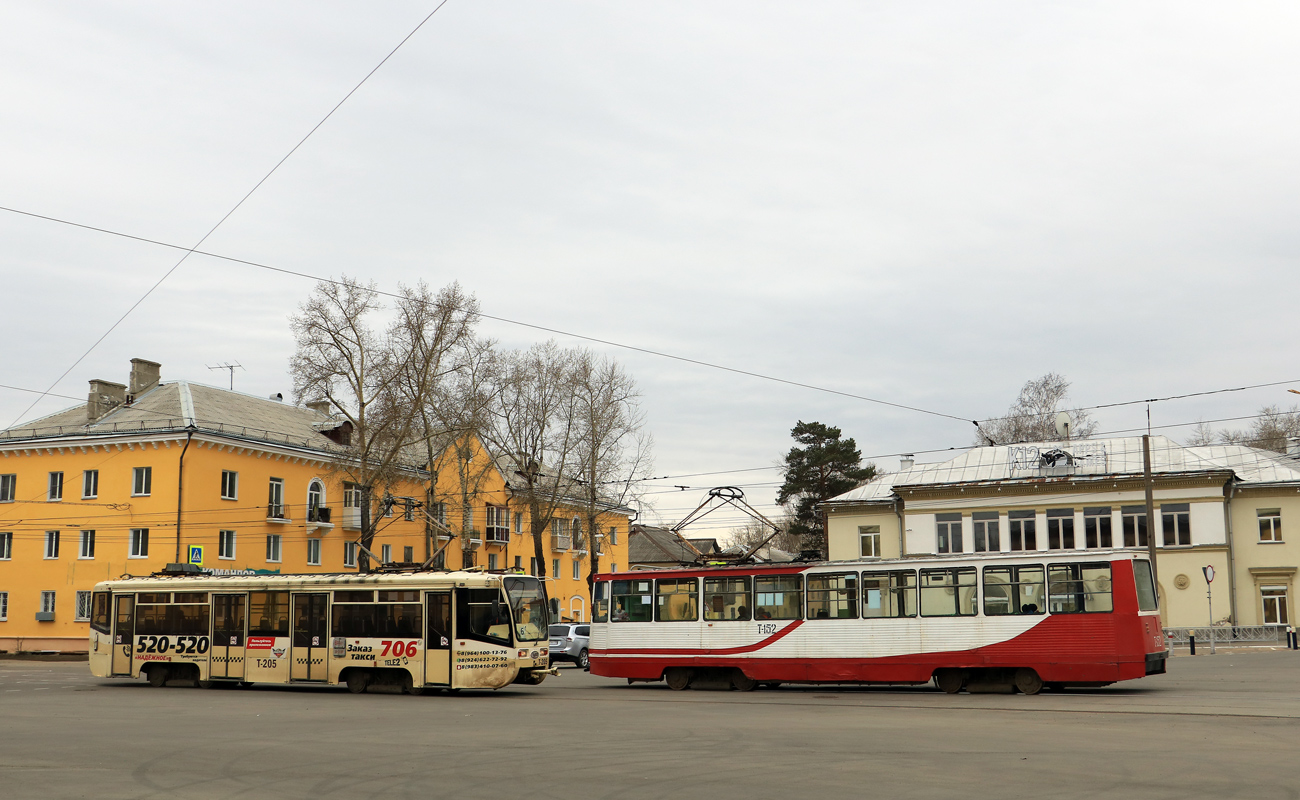 Ангарск, 71-619К № 205; Ангарск, 71-605 (КТМ-5М3) № 152