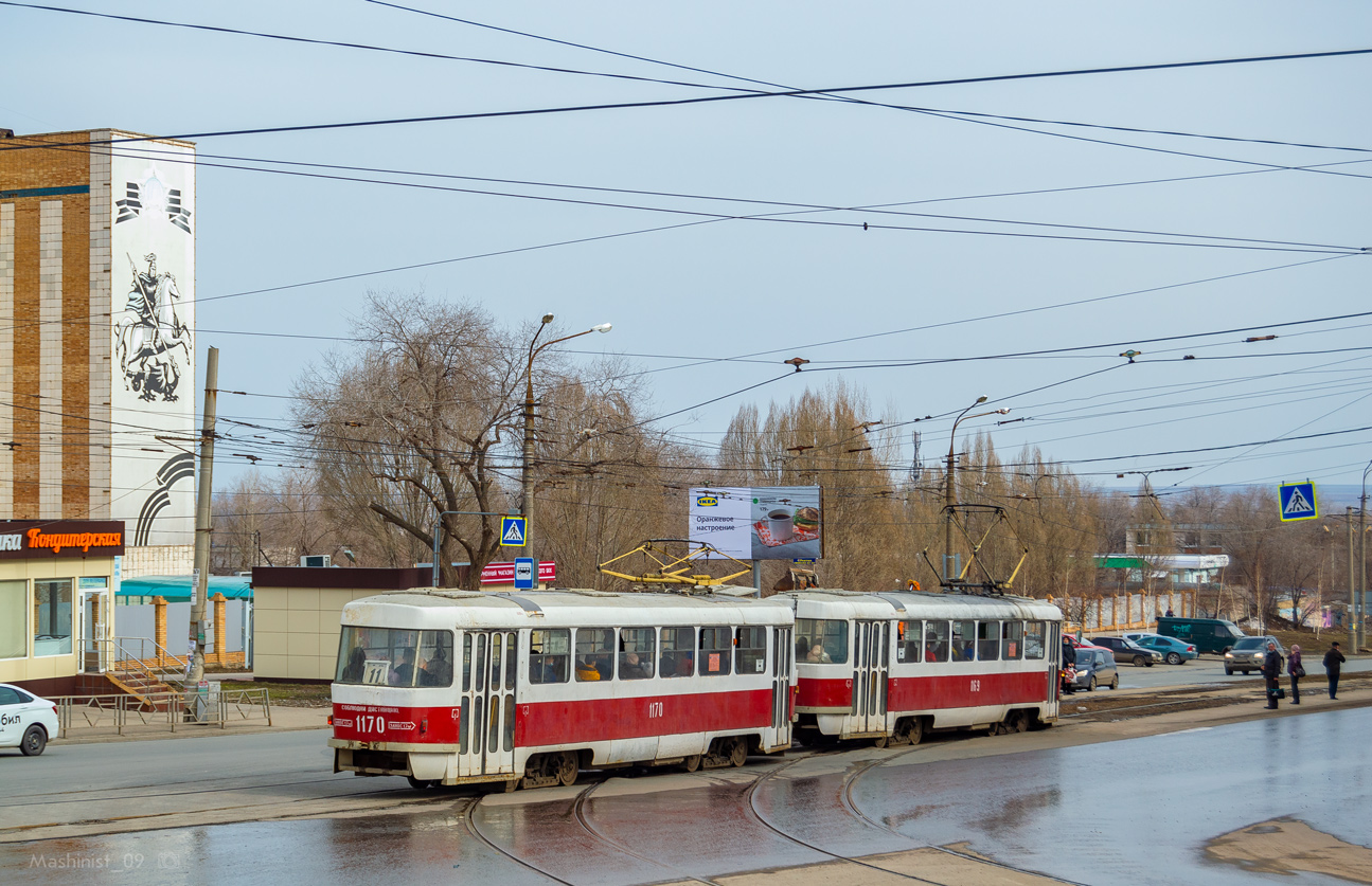 Самара, Tatra T3SU (двухдверная) № 1170