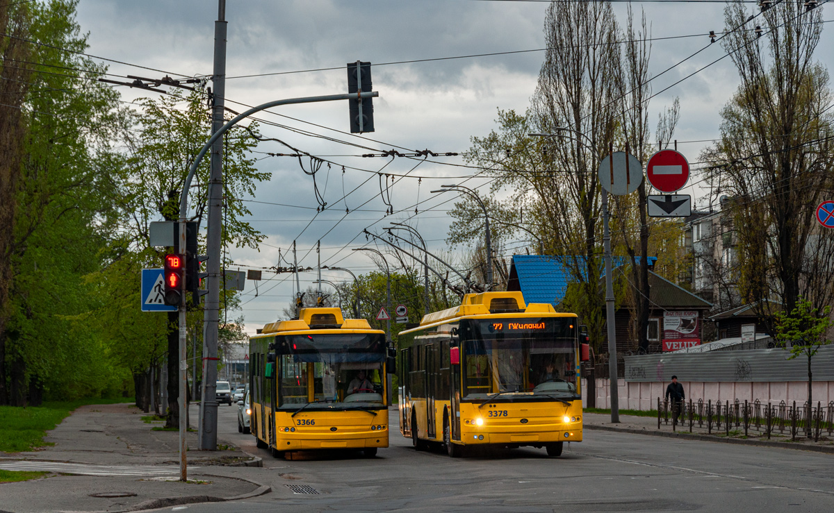Киев, Богдан Т70110 № 3366; Киев, Богдан Т70110 № 3378
