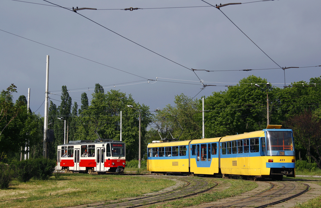 Киев, Tatra T6A5 № 027; Киев, KT3UA № 411