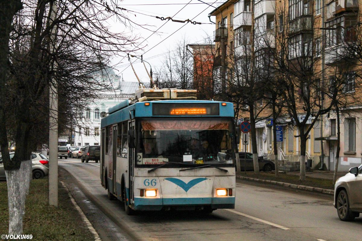 Тверь, Тролза-5275.05 «Оптима» № 66; Тверь — Последние годы тверского троллейбуса (2019 — 2020 гг.); Тверь — Троллейбусные линии: Центральный район