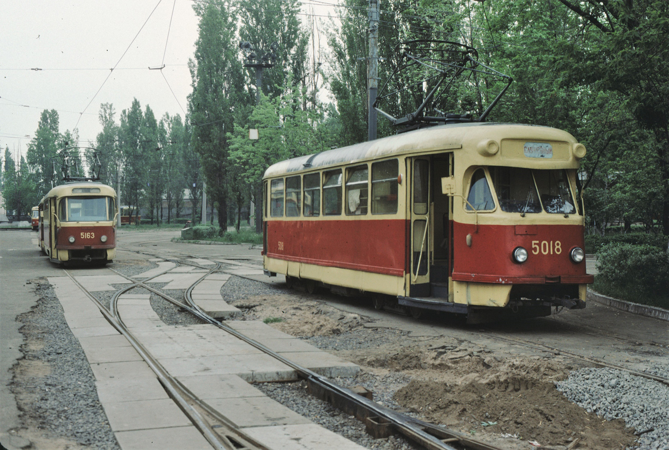 Киев, Tatra T3SU (двухдверная) № 5163; Киев, Tatra T2SU № 5018; Киев — Исторические фотографии