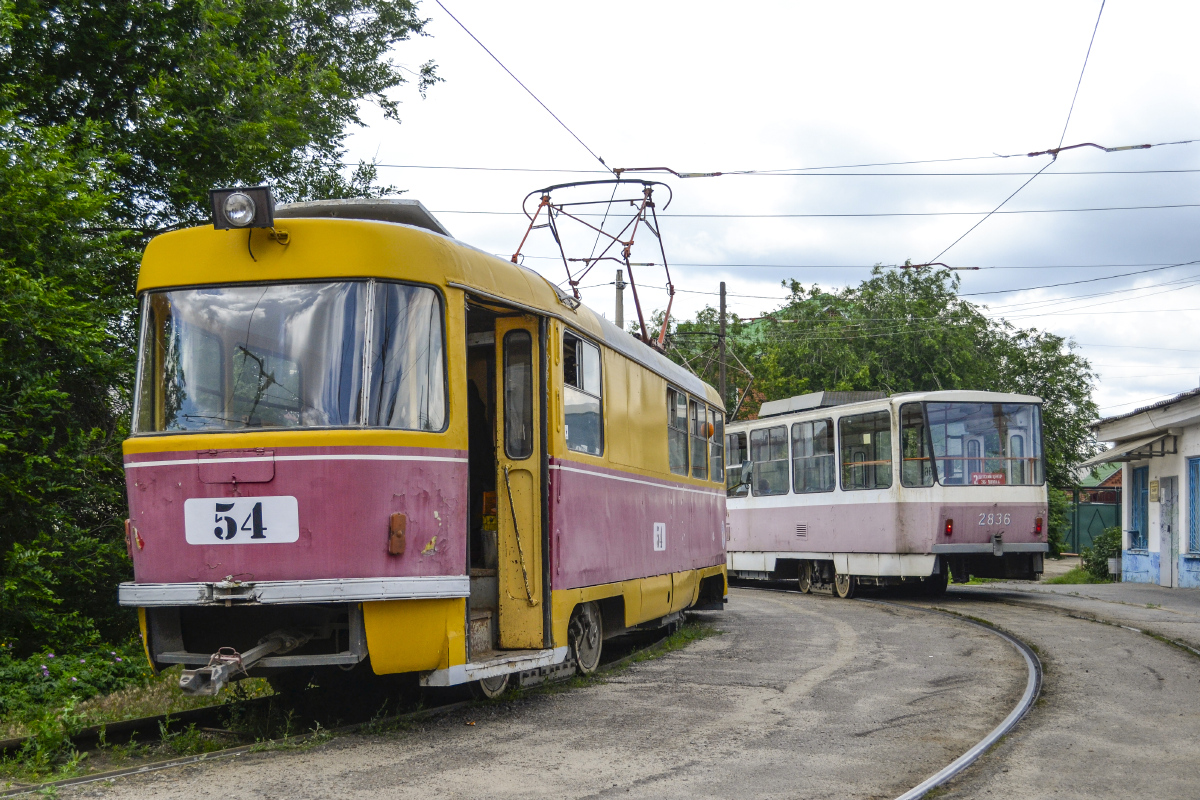 Volgograd, Tatra T6B5SU № 2836; Volgograd, Tatra T3SU (2-door) № 54 Volgograd, Tatra T6B5SU № 2836; Volgograd, Tatra T3SU (2-door) № 54