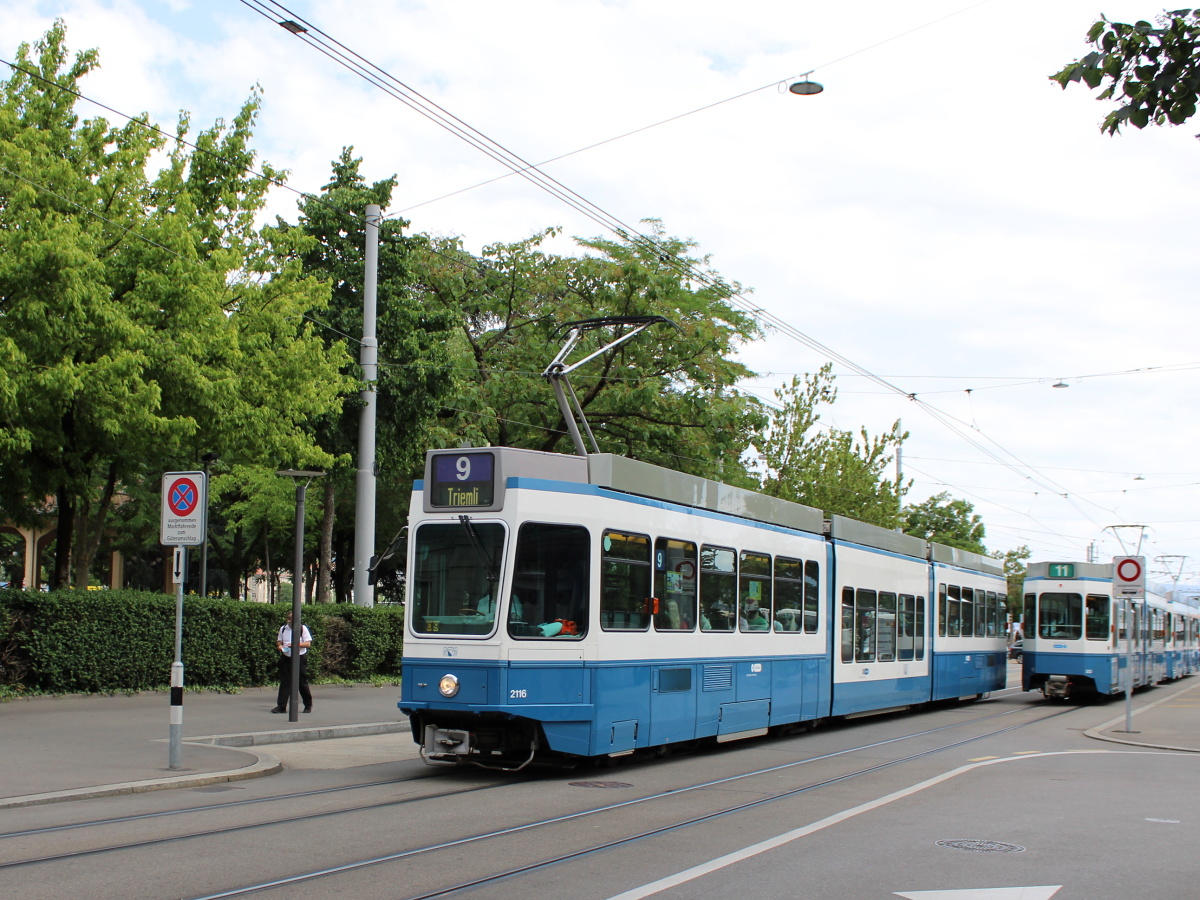 Цюрих, SWP/SIG/ABB Be 4/8 "Tram 2000 Sänfte" № 2116
