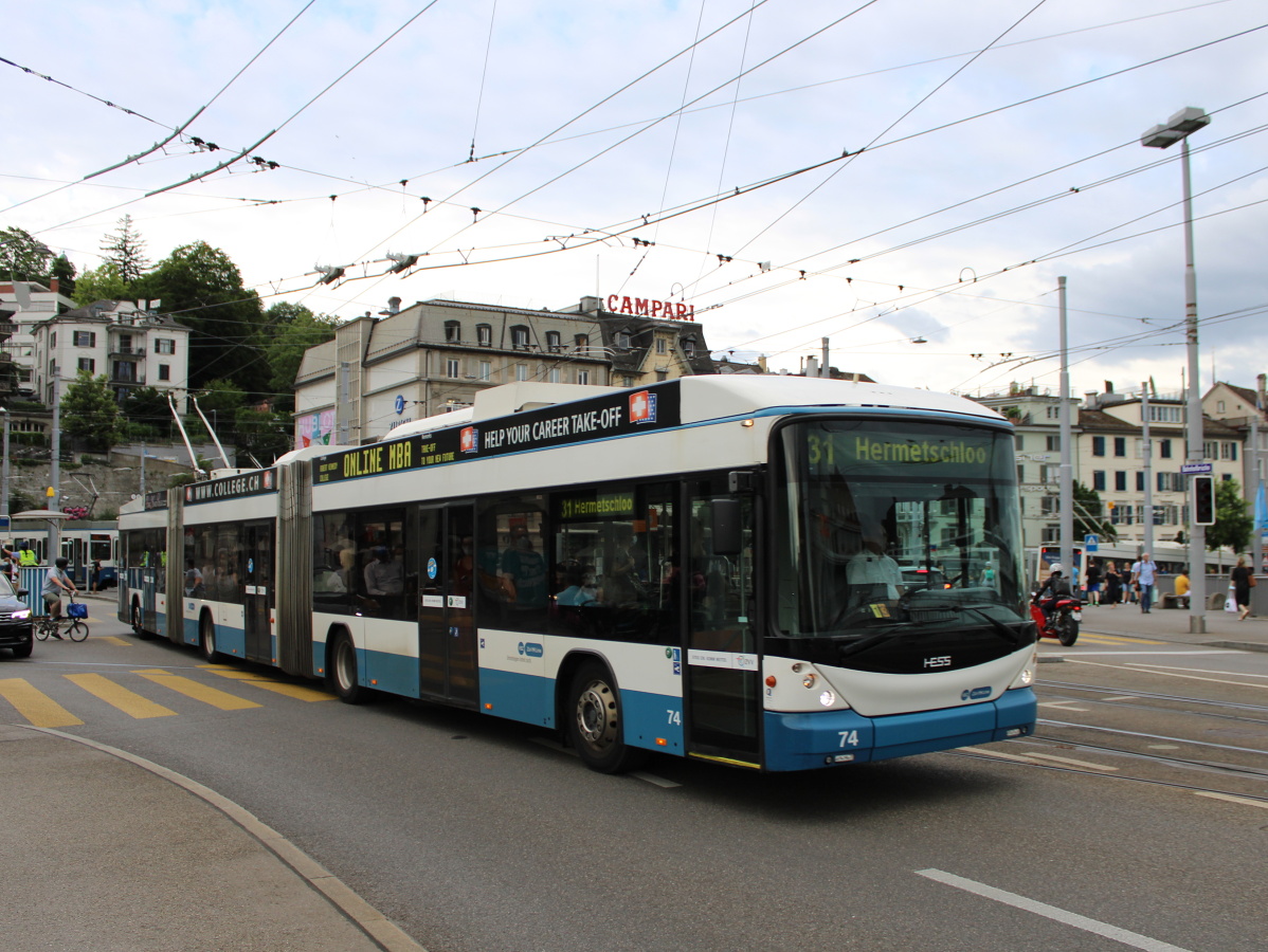 Zurich, Hess lighTram (BGGT-N2C) № 74