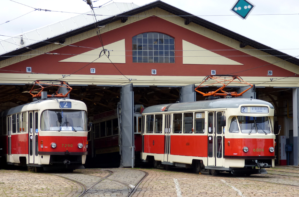 Прага, Tatra T3SUCS № 7290; Прага, Tatra T2R № 6004 Прага, Tatra T3SUCS № 7290; Прага, Tatra T2R № 6004