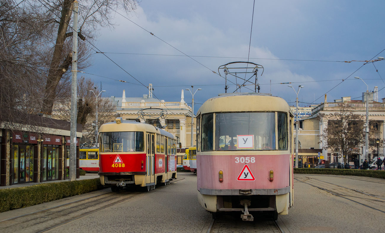 Одесса, Tatra T3SU № 4088; Одесса, Tatra T3SU (двухдверная) № 3058