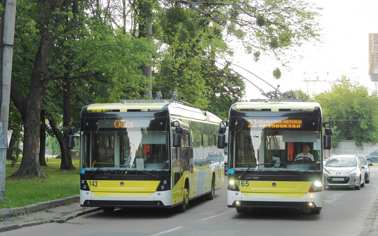 Львов, Electron T19102 № 143; Львов, Electron T19102 № 165