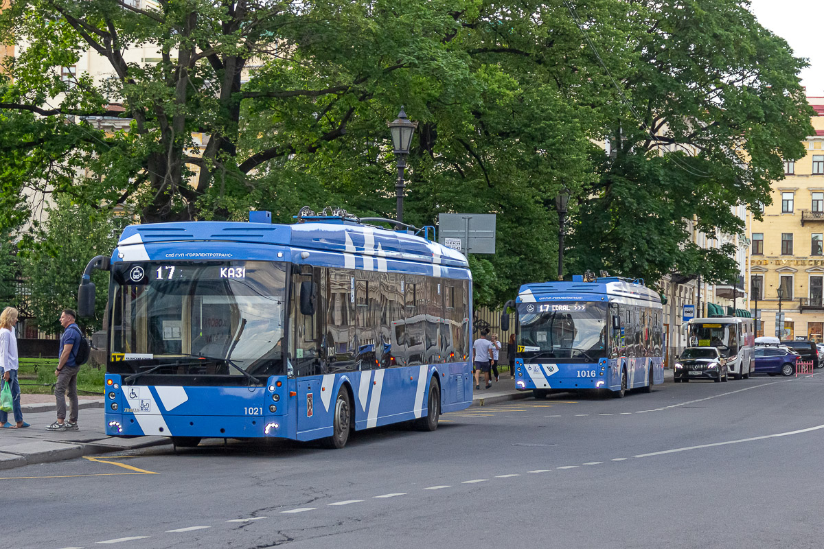 Saint-Petersburg, Trolza-5265.08 “Megapolis” № 1021; Saint-Petersburg, Trolza-5265.08 “Megapolis” № 1016