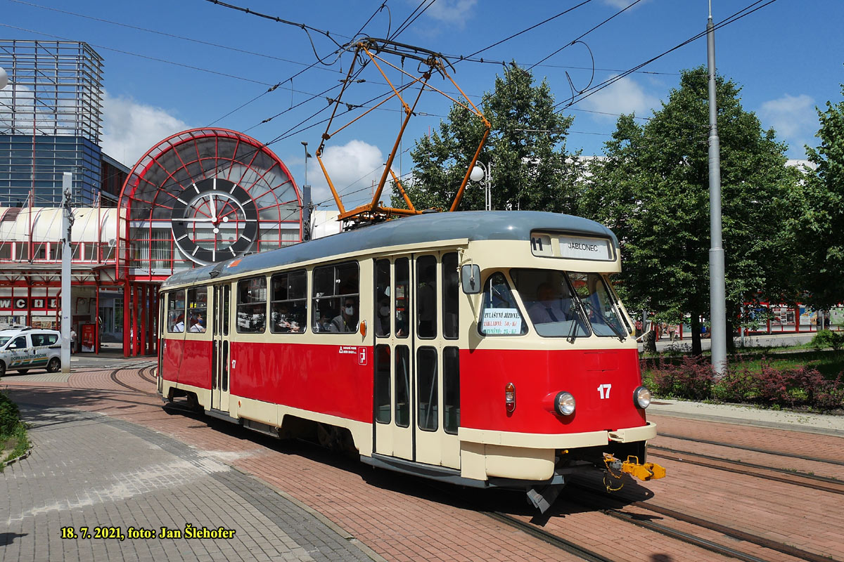 Либерец ― Яблонец-над-Нисой, Tatra T2R № 17; Либерец ― Яблонец-над-Нисой — Последние недели узкоколейки, 2021 г. Либерец ― Яблонец-над-Нисой, Tatra T2R № 17; Либерец ― Яблонец-над-Нисой — Последние недели узкоколейки, 2021 г.