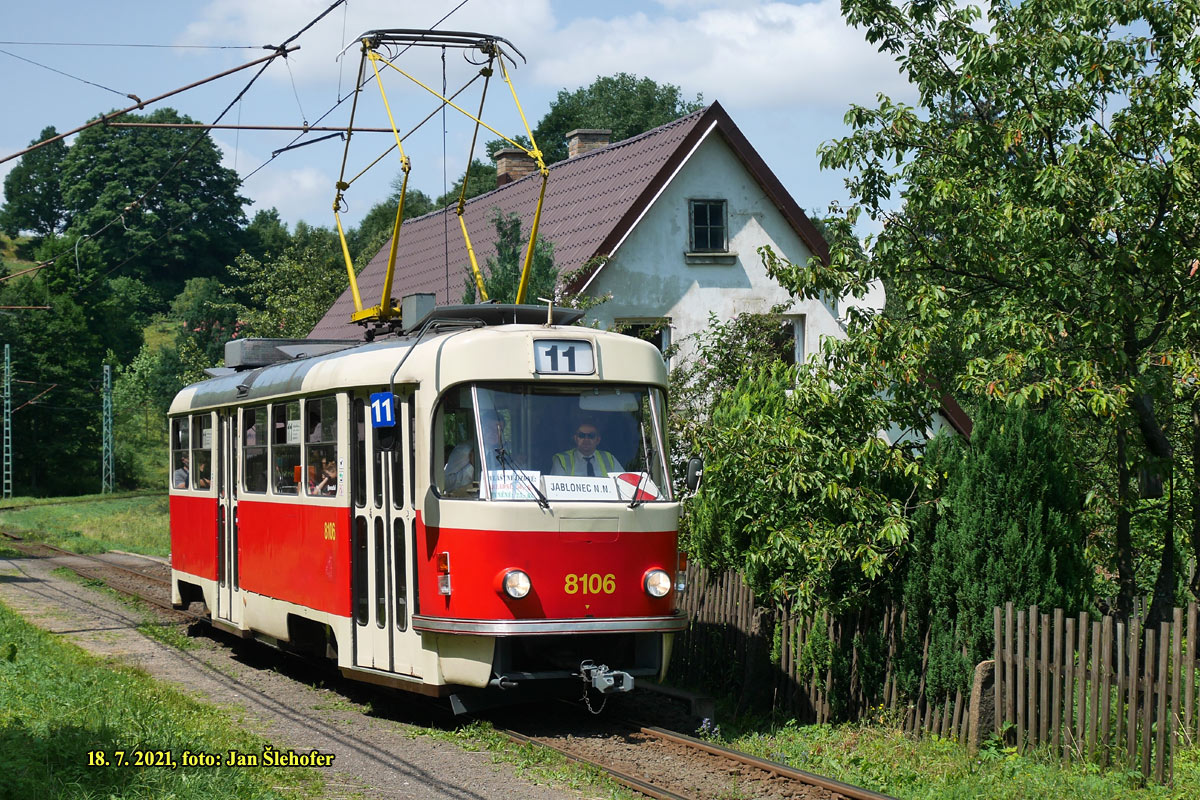 Либерец ― Яблонец-над-Нисой, Tatra T3M № 8106 (16); Либерец ― Яблонец-над-Нисой — Последние недели узкоколейки, 2021 г. Либерец ― Яблонец-над-Нисой, Tatra T3M № 8106 (16); Либерец ― Яблонец-над-Нисой — Последние недели узкоколейки, 2021 г.