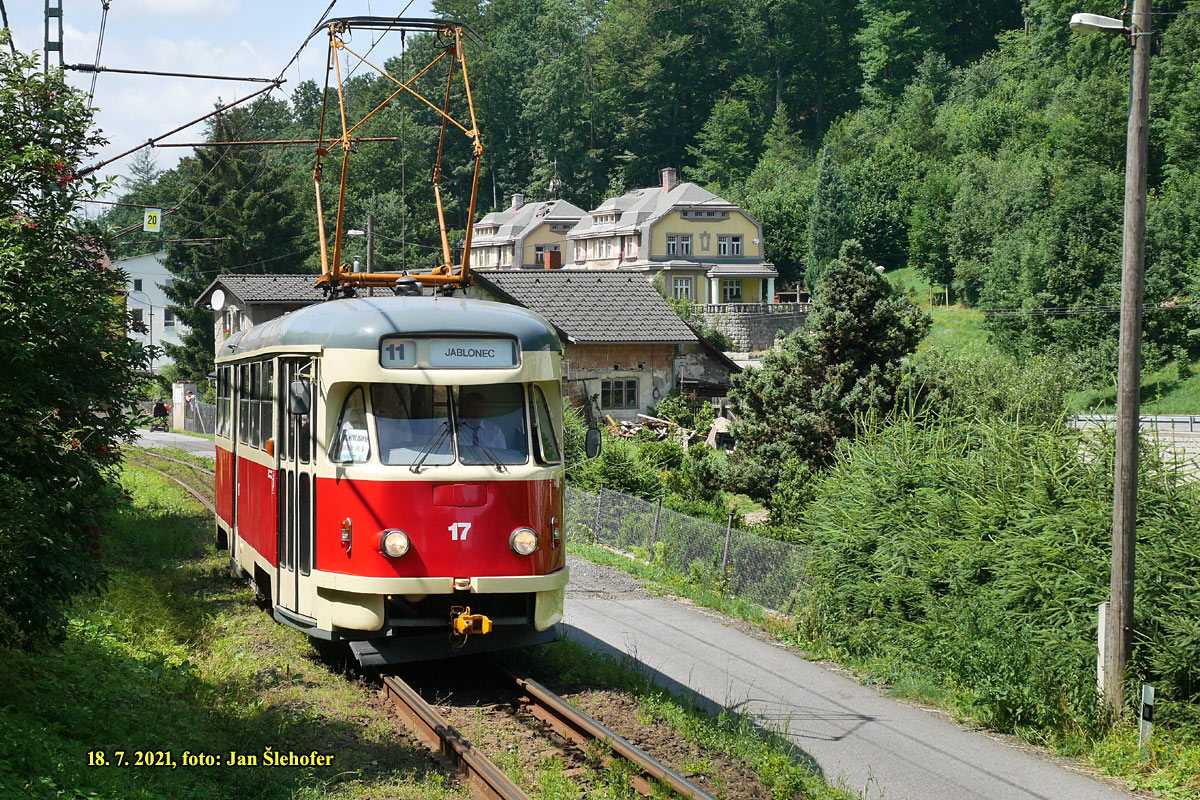 Либерец ― Яблонец-над-Нисой, Tatra T2R № 17; Либерец ― Яблонец-над-Нисой — Последние недели узкоколейки, 2021 г.