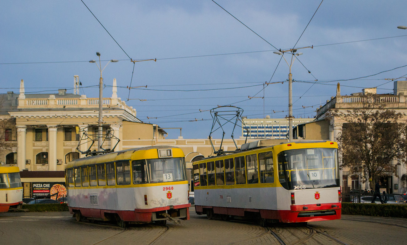 Одесса, Tatra T3R.P № 2968; Одесса, К1 № 7008 Одесса, Tatra T3R.P № 2968; Одесса, К1 № 7008