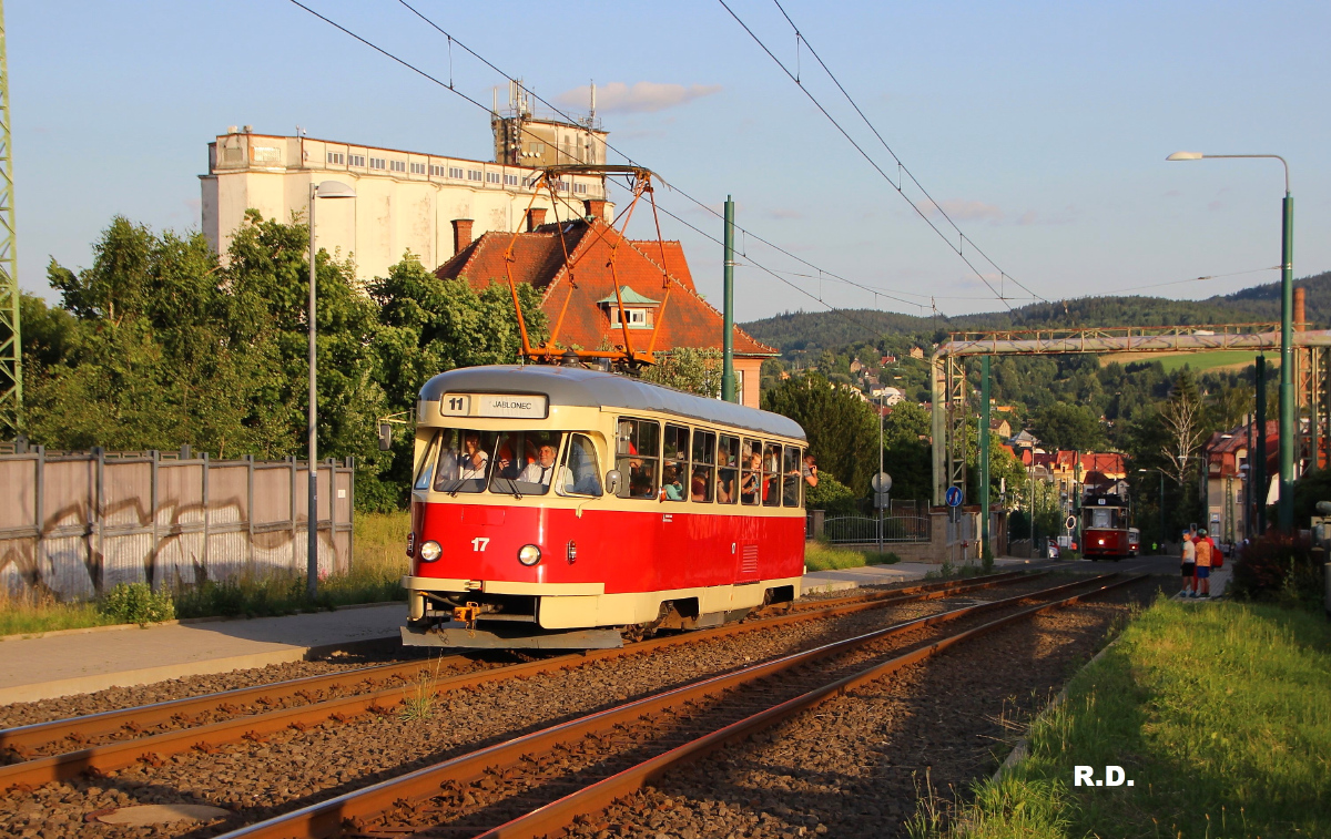 Либерец ― Яблонец-над-Нисой, Tatra T2R № 17; Либерец ― Яблонец-над-Нисой — Последние недели узкоколейки, 2021 г. Либерец ― Яблонец-над-Нисой, Tatra T2R № 17; Либерец ― Яблонец-над-Нисой — Последние недели узкоколейки, 2021 г.