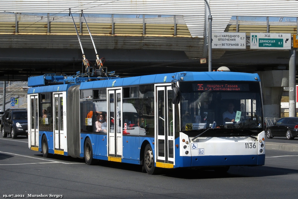 Санкт-Петербург, Тролза-6206.01 «Мегаполис» № 1136
