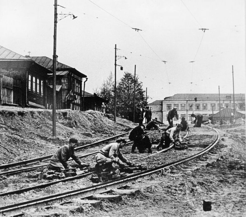 Пермь — Старые фотографии; Пермь — Строительство и ремонты; Пермь — Трамвайные линии и инфраструктура