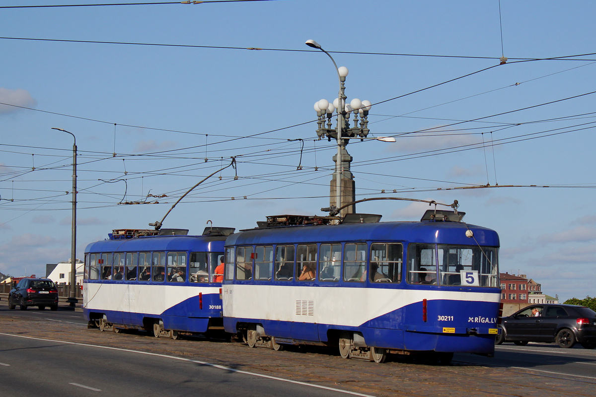 Рига, Tatra T3A № 30188; Рига, Tatra T3A № 30211