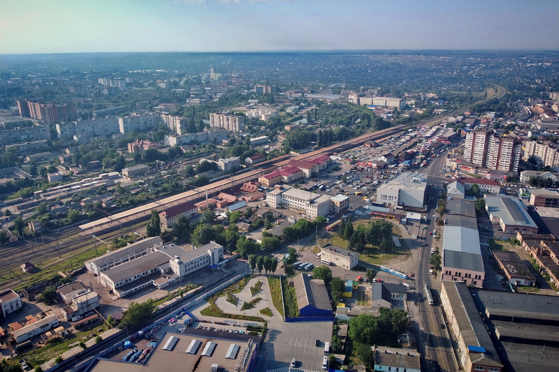 Винница — Электротранспорт Винницы с высоты