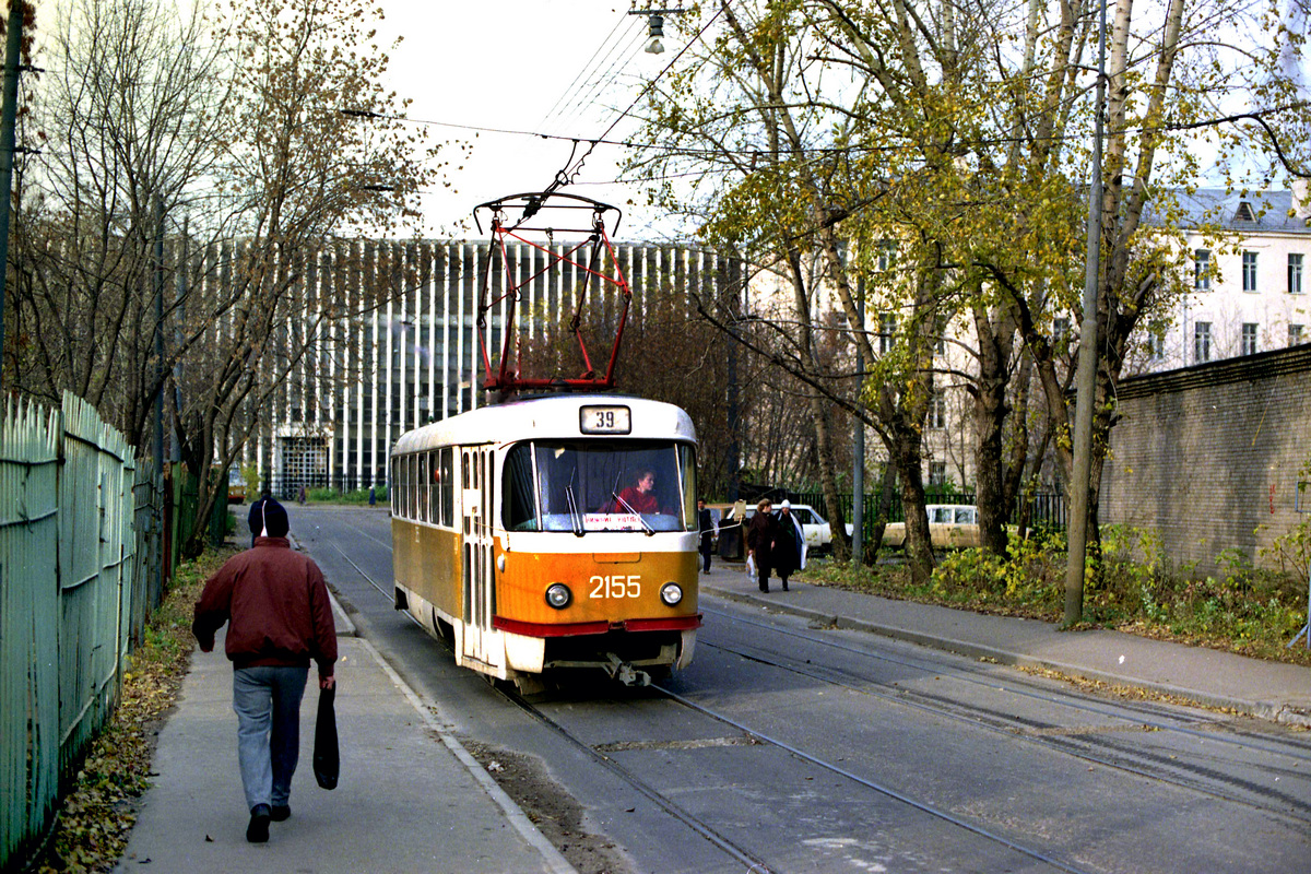Москва, Tatra T3SU (двухдверная) № 2155; Москва — Исторические фотографии — Трамвай и Троллейбус (1946-1991)