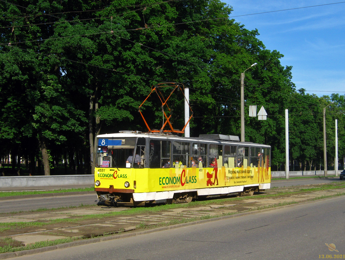 Харків, Tatra T6B5SU № 4551