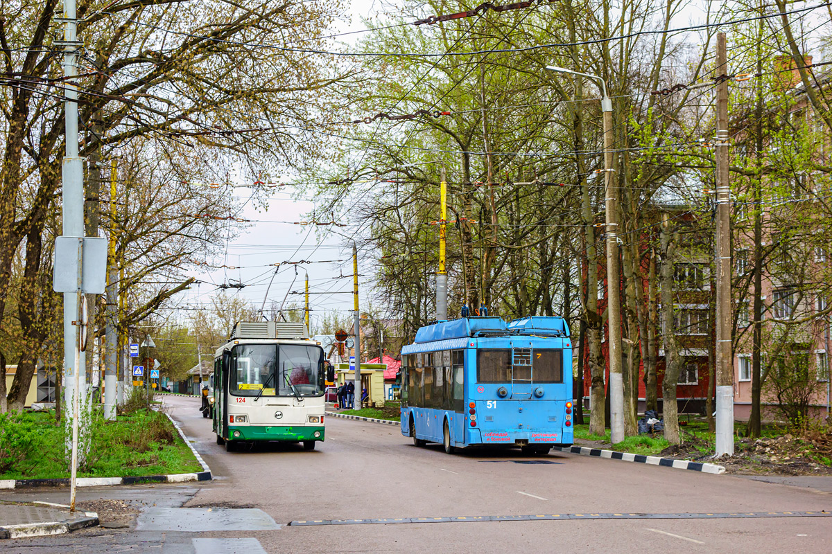 Тула, ЛиАЗ-5280 № 124; Тула, Тролза-5265.00 «Мегаполис» № 51