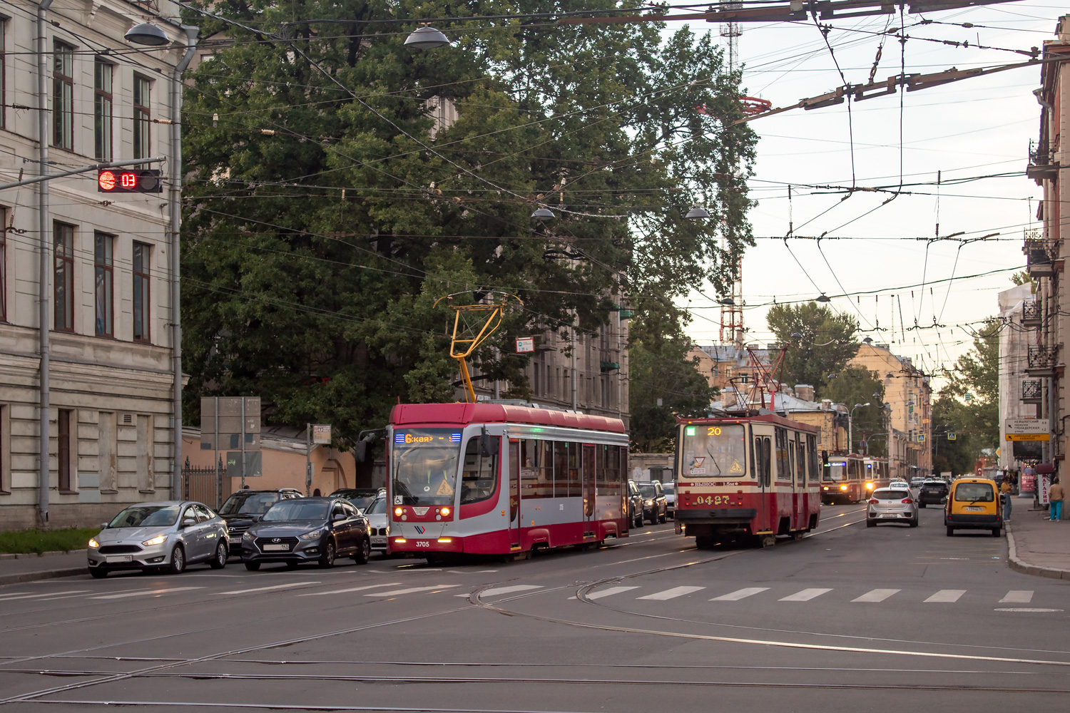 Санкт-Петербург, 71-623-03 № 3705; Санкт-Петербург, 71-134К (ЛМ-99К) № 0427 Санкт-Петербург, 71-623-03 № 3705; Санкт-Петербург, 71-134К (ЛМ-99К) № 0427