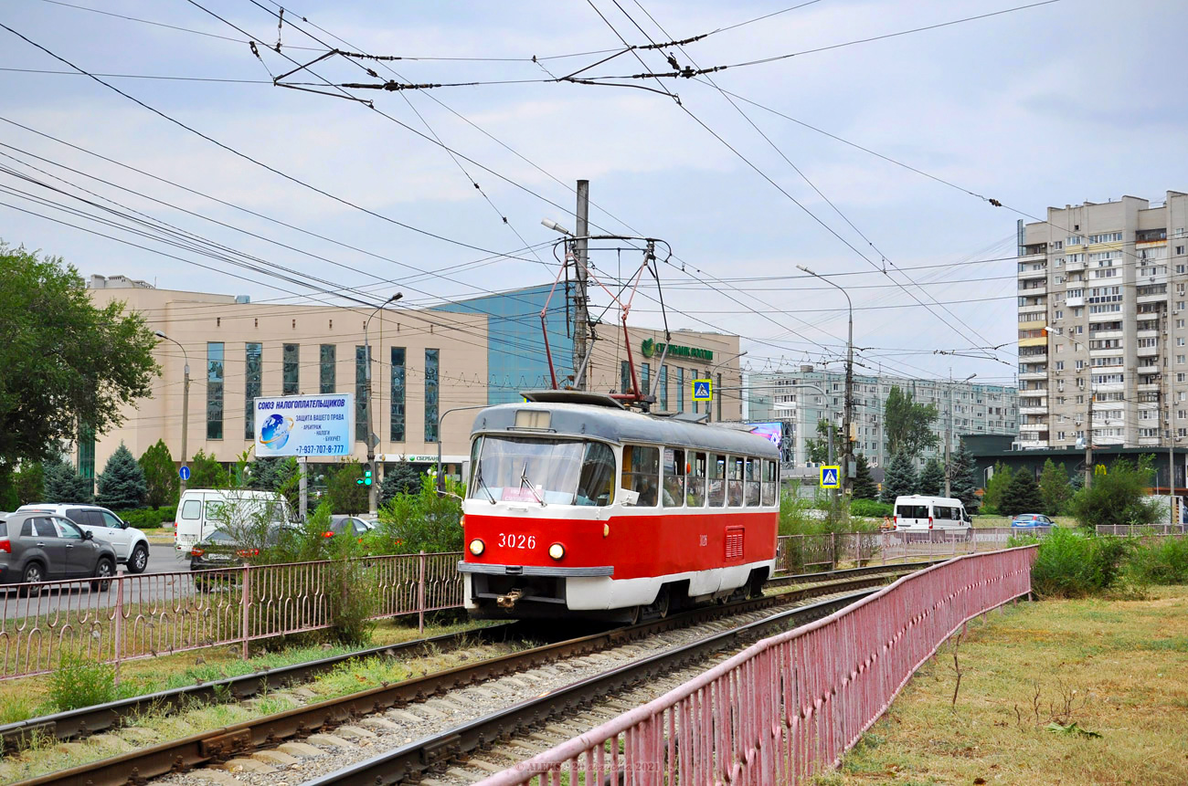 Волгоград, Tatra T3SU (двухдверная) № 3026