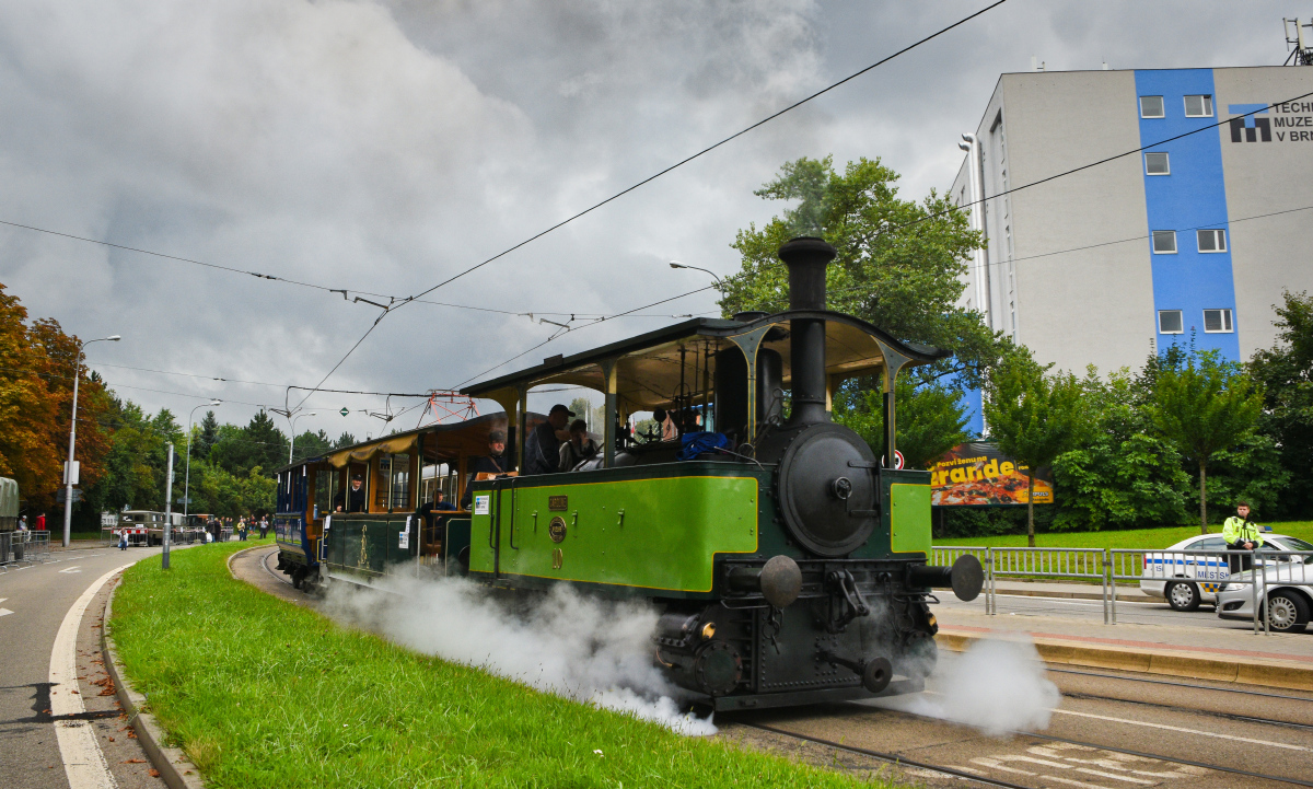 Brno, Krauss steam engine № 10; Brno — 60 Years of TMB in Brno