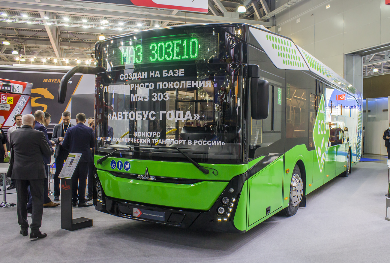 Minsk, MAZ-303E10 Nr. ET BP 7124; Moskau — Electrobuses without numbers; Moskau — International exhibition Comtrans 2021
