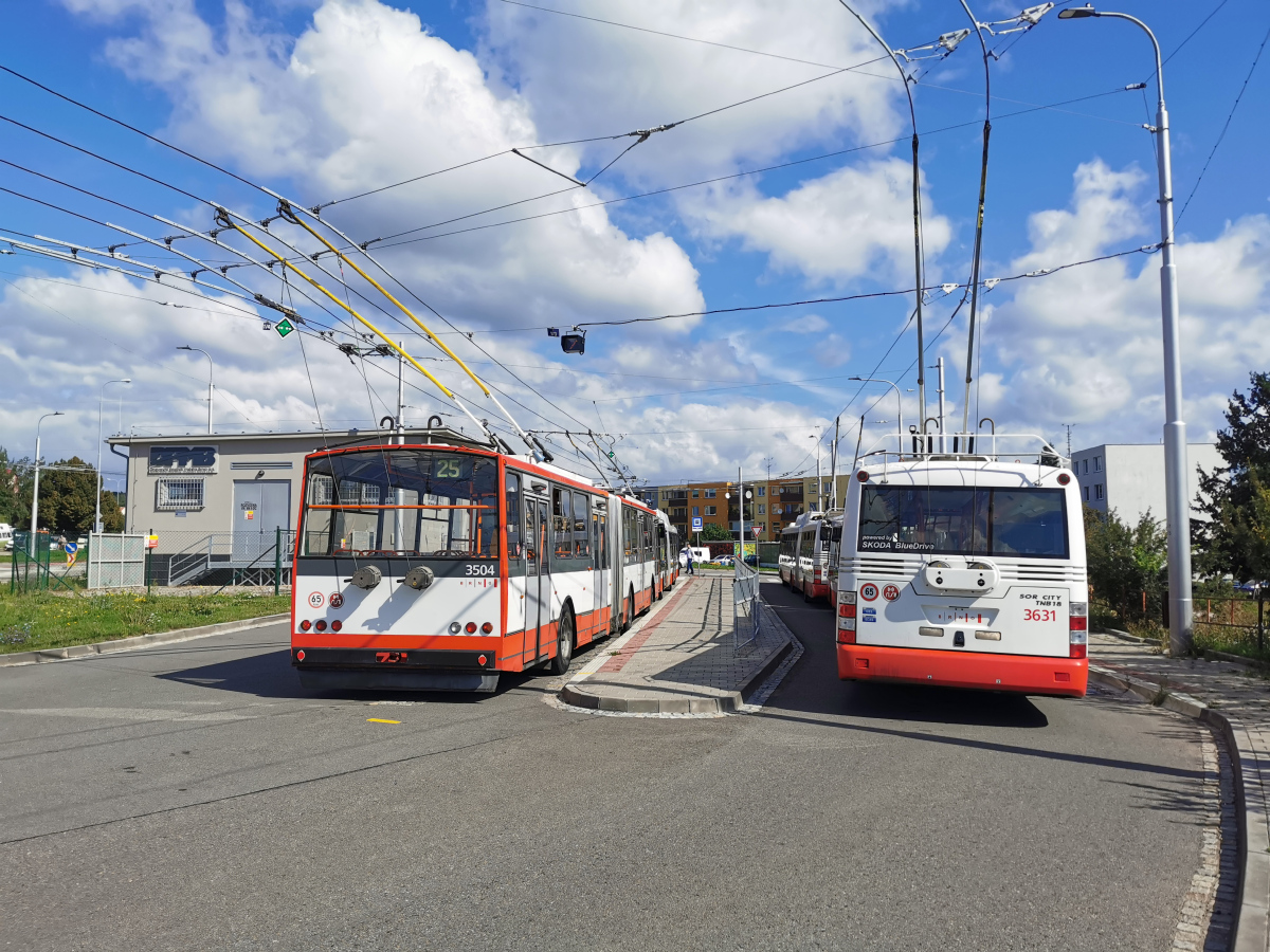 Брно, Škoda 15TrM № 3504; Брно, Škoda 31Tr SOR № 3631