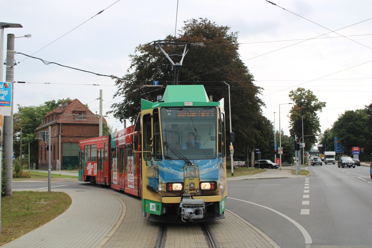 Cottbus, Tatra KTNF6 nr. 26; Cottbus — Anniversary: 25 years of KTNF6 tramcars in Cottbus (11.09.2021)