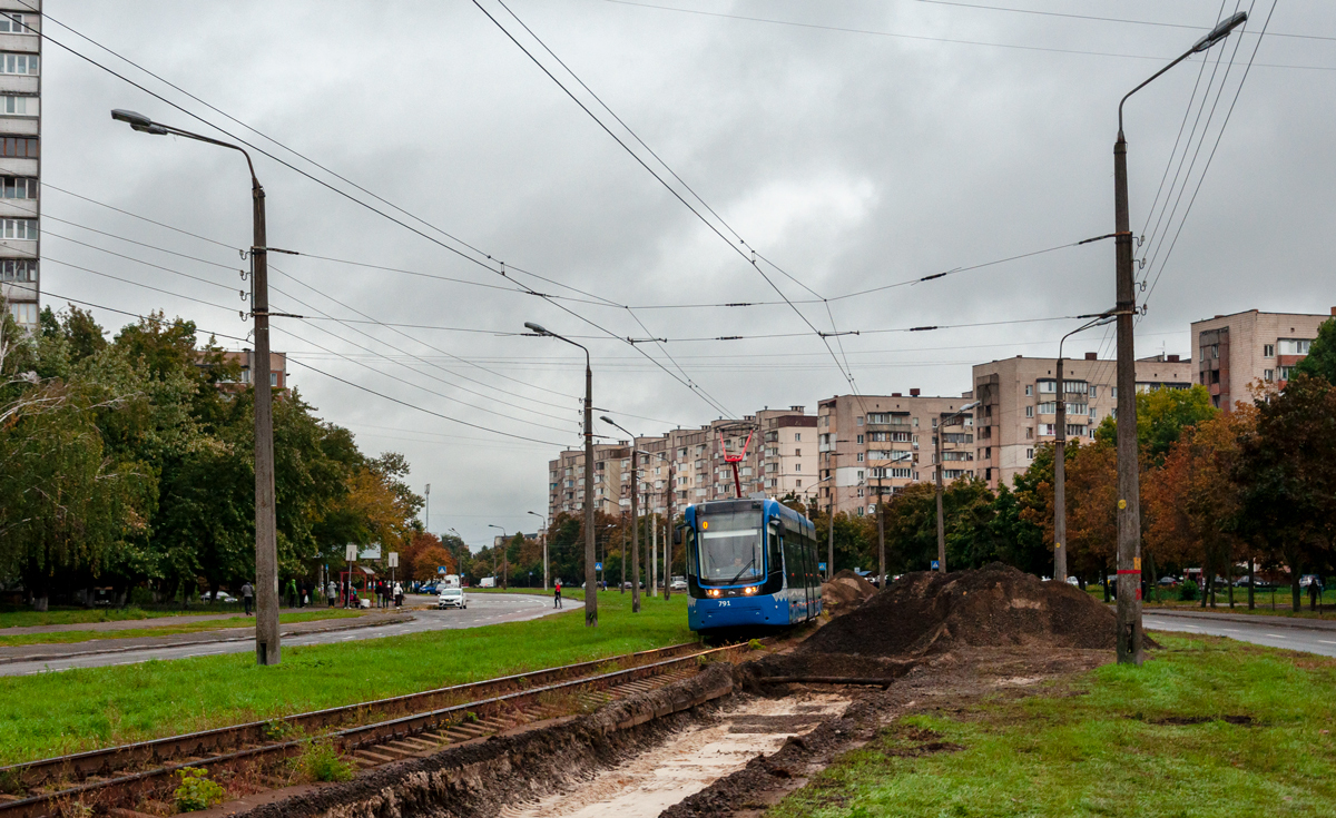 Киев, PESA 71-414К (Fokstrot) № 791; Киев — Реконструкция скоростного трамвая: нескоростной участок