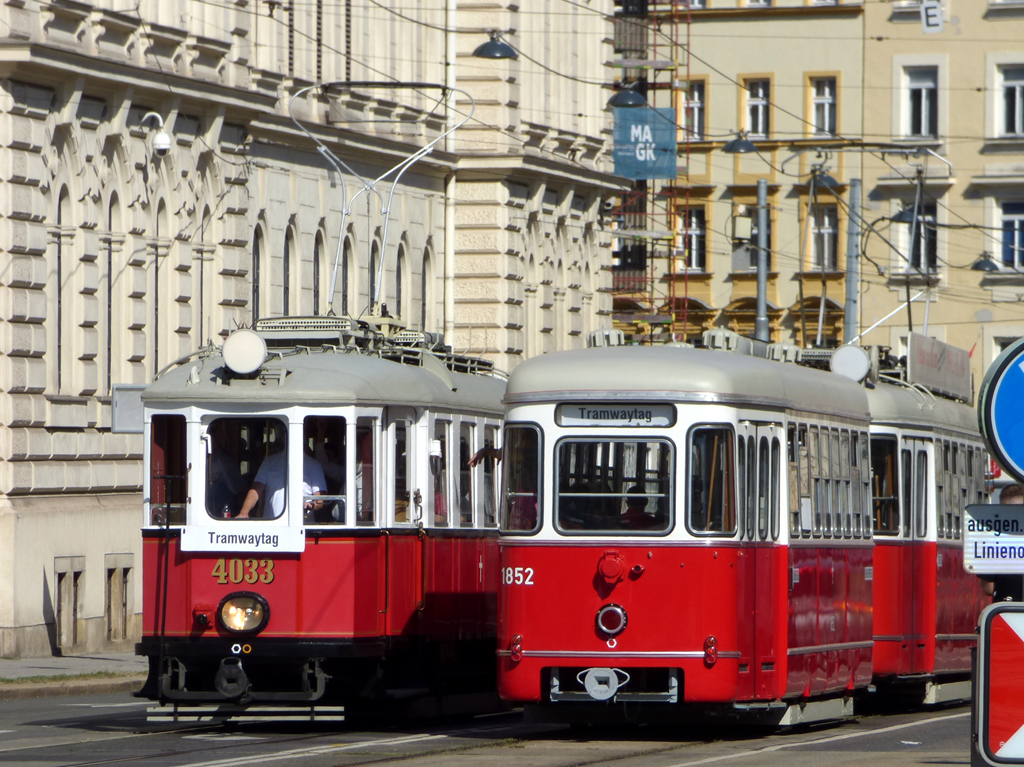 Вена, HW Type M(aw) № 4033; Вена, Gräf & Stift Type l3 № 1852; Вена — Tramwaytag 2021