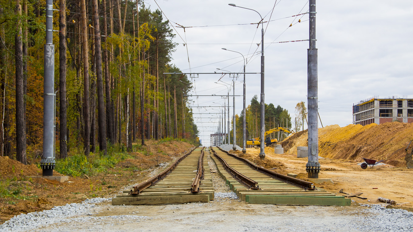 叶卡捷琳堡 — The construction of a tram line Ekaterinburg — Verhnyaya Pyshma; 上佩什馬 — The construction of a tram line Ekaterinburg — Verhnyaya Pyshma