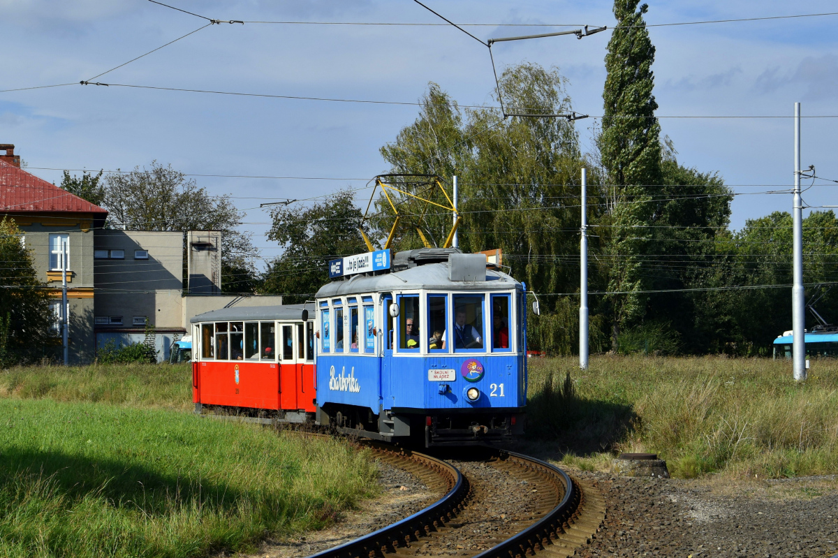 Ostrava, SMMD 2-axle motor car # 21; Ostrava — Ostrava public transport workers' day 2021