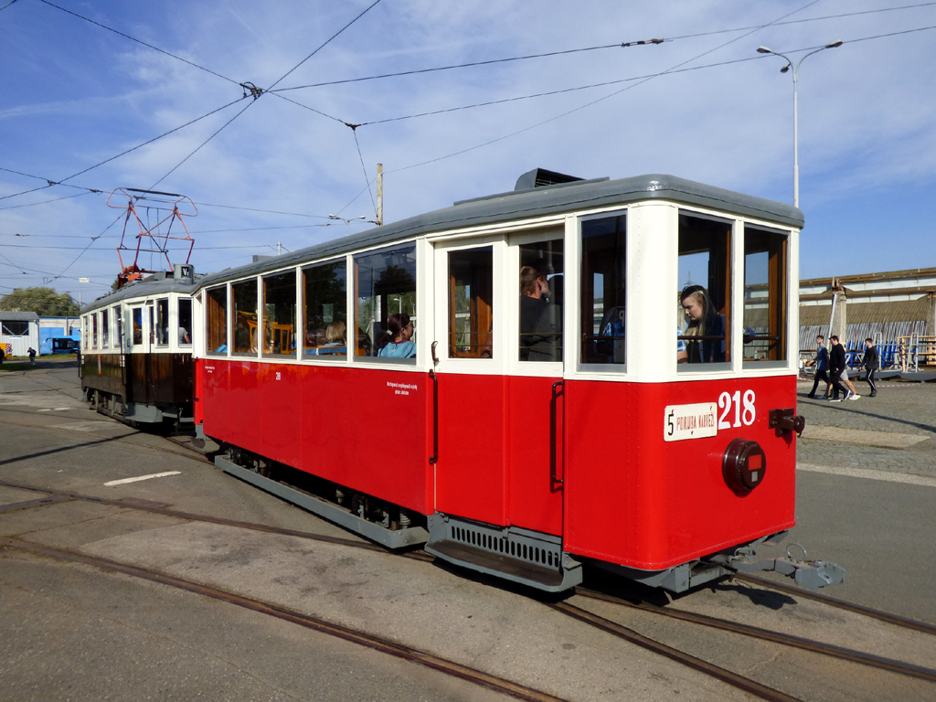 Ostrava, KPS 2-axle trailer car nr. 218; Ostrava — Ostrava public transport workers' day 2021