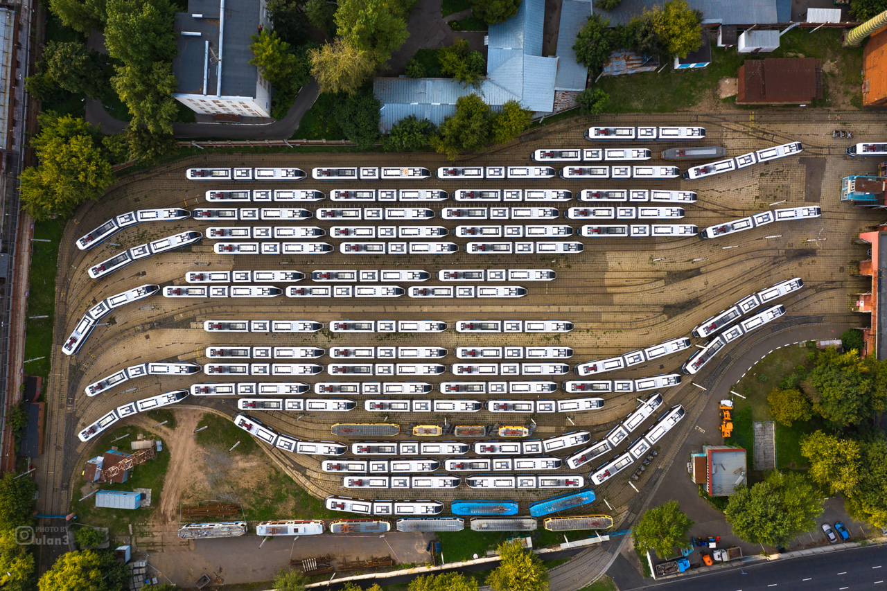 Moscow — Tram depots: [5] Rusakova; Moscow — Views from a height